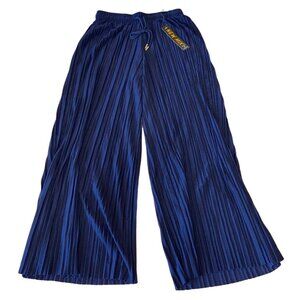 New Mix Womens Navy Blue Pleated Wide-Leg Palazzo Pants One Size Polyester Spand
